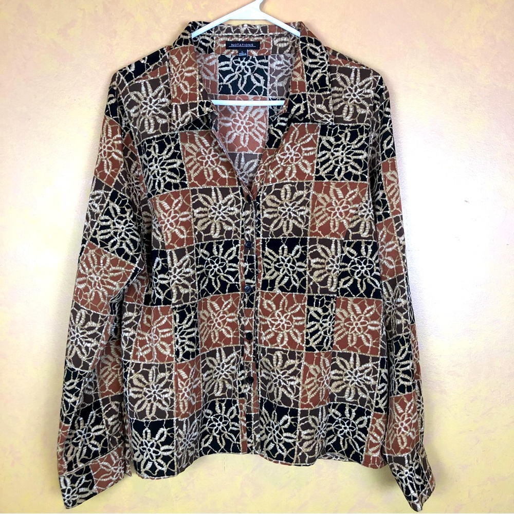 Woman’s blouse, size large, brand by Notations, button down front
